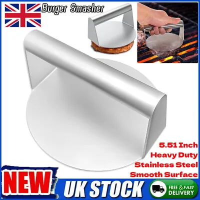 Stainless Steel Burger Smasher Heavy-Duty Bacon Grill Burger Press 14 Cm/5.51'' • £7.79