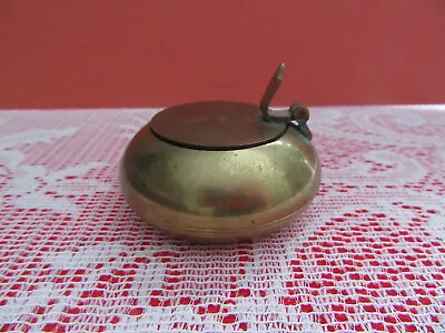 Vintage 1940's Solid Brass Flip Top Ashtray - Made In India • $30