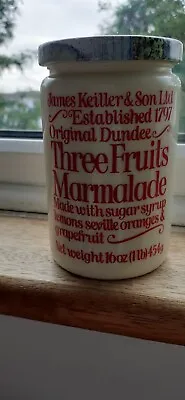 James Keiller Three Fruits Marmalade Jar Linlithgow Lid • £7.99