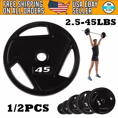 Olympic Weight Plates - Solid Iron Weight Plates 2.5/5/10/25/35/45 Lb Exercise • $31.99