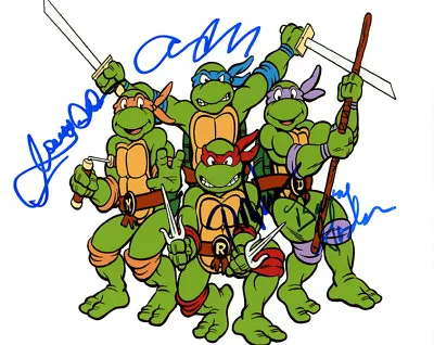 TEENAGE MUTANT NINJA TURTLES TMNT CAST SIGNED X 4 8x10 PHOTO RARE BECKETT BAS • $335