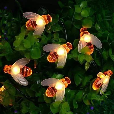£8.99 • Buy Solar Power Bee Shaped 30 LED String Lights Garden Lights Outdoor Waterproof
