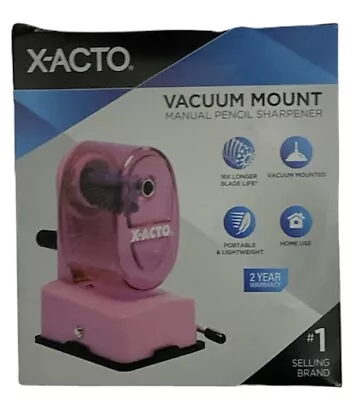 New X-Acto Vacuum Mount Manual Pencil Sharpener Pink Portable For Home Or Office • $9.97