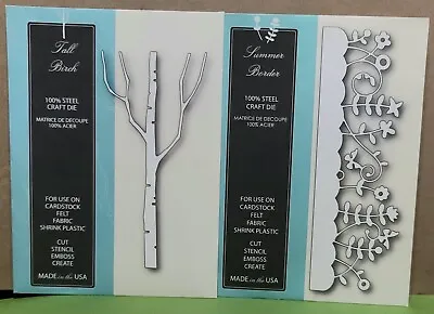 Memory Box Metal Cutting Dies LOT Of 2 Tall Birch 98336 Summer Border 98338 • $18.49