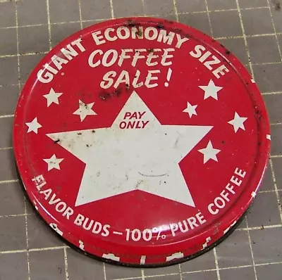 Vintage Tin Jar Lid Instant Maxwell House 100% Pure Coffee Advertising (C) • $6.50