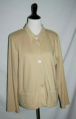 Hanna Andersson Jacket Shirt Womens Medium M Beige Soft Knit Stretch Blazer  • $22.95