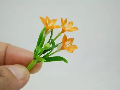 1 Pc Miniature Rain Lily Flower Clay Dollhouse Handmade Garden Decor 1/12 • $1.96