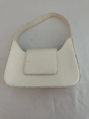 Lancel Ivory Leather Satchel Hobo Handbag • £19.29