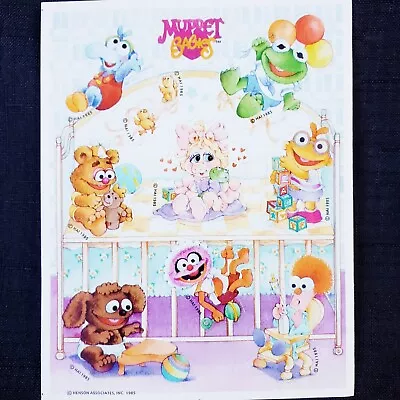 Vintage Jim Henson 1985 Muppet Babies Sticker Sheet Henson Associates Inc HAI • $13.82