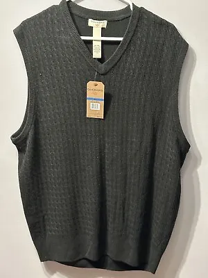 NEW Dockers Sweater Vest Mens XL Black Cable Knit  Comfort Touch Vneck Pullover • $22.22