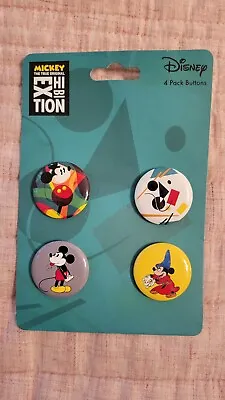 Disney Mickey Mouse Button Pin The True Original Exhibition NYC Set Of 4 NIP • $4.29