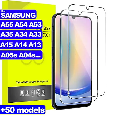 Tempered Glass Screen Protector For Samsung A15 A14 A23 A34 A35 A05s A55 A52 5G • £2.99