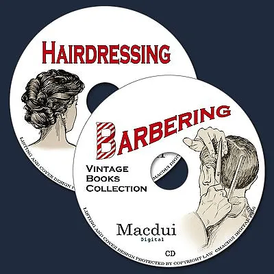 Barbering & Hairdressing Vintage Books Collection 36 PDF E-Books On 2 CD Cutting • £7.99