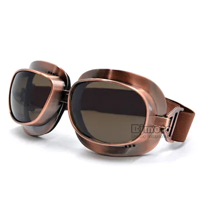 Motorcycle Retro Goggles Vintage Aviator Pilot Cruiser Scooter Biker ATV Smoke • $9.79