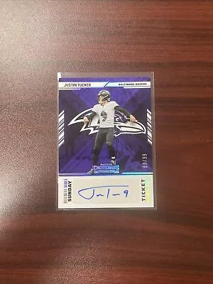 2022 Contenders Justin Tucker Sunday Ticket Auto 89/99 SP #STS-JTU • $29.99