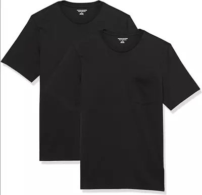 Men's Regular-Fit Short-Sleeve Crewneck Pocket T-Shirt Pack Of 2 Xxl • £8.99