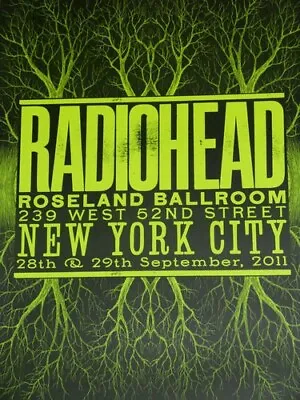 $500 • Buy Rare Radiohead September 28/29 2011 Roseland Ballroom New York City Poster