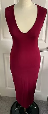 Boohoo Burgundy Colour Stretch Vest Dress Size S • £8