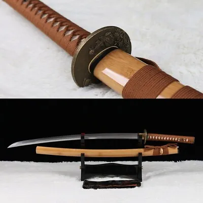 Hand Forged 1095 High Carbon Steel UNOKUBI-ZUKURI Japanese Samurai Katana Sword • $254.73