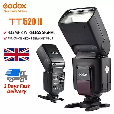 £42.99 • Buy Godox TT520II Wireless GN33 433MHz Flash Speedlite For Nikon Canon Pentax DSLR