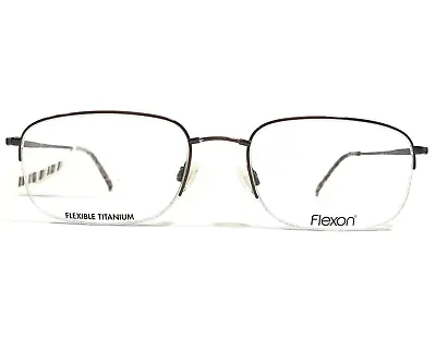 Marchon Eyeglasses Frames FLEXON 606 COFFEE Rectangular Half Rim 54-19-140 • $49.99