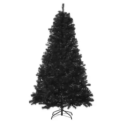 Homcom Artificial Christmas Tree 7 Ft. Black Unlit Spruce W/ Automatic Design • $97.21