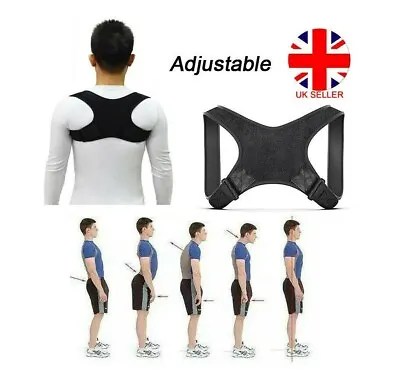 Adjustable Posture Corrector Upper Back Support Body Brace Lumbar Support • £9.92
