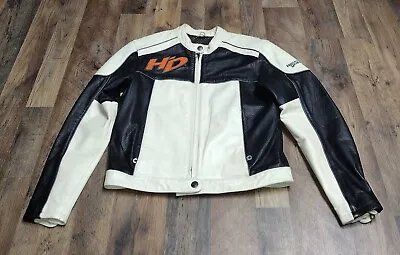 Vintage Harley Davidson Women’s White/Black Leather Jacket Size Small • $95