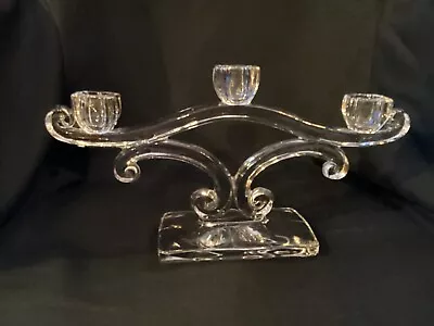 Vintage Martinsville Viking Art Glass Triple Candelabra Length 13” • $17