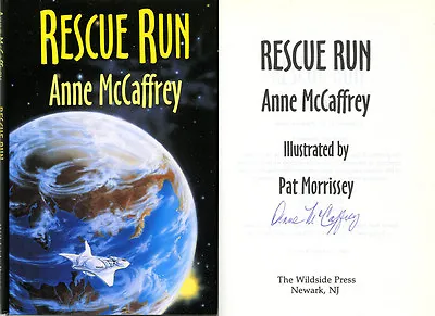 $190 • Buy Anne McCaffrey SIGNED AUTOGRAPHED Rescue Run HC 1st Ed/1st Print RARE Pern