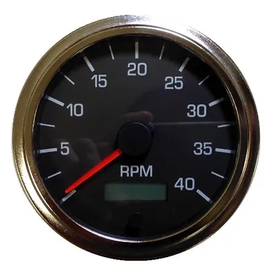 Tachometer Programmable 4K RPM 3-3/8 /86mm LED Lightblack/chrome001-TA4-BC • $50