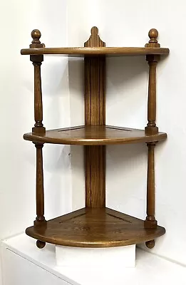 Original Ercol Three Tier Hanging Corner Wall Shelves Storage • £95