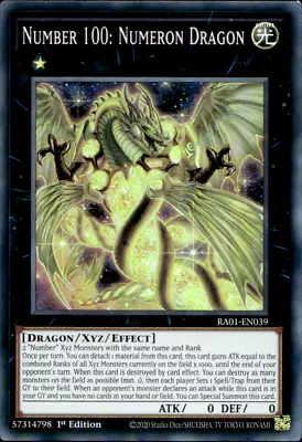 NUMBER 100: NUMERON DRAGON RA01-EN039 SUPER RARE Yugioh • £0.99