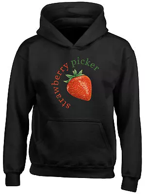 Strawberry Picker Kids Hoodie Fruit Farm Picking Boys Girls Gift Top • £13.99