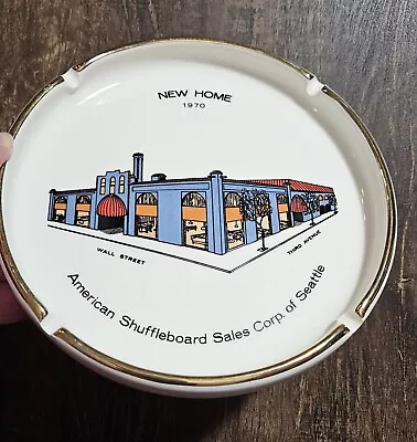 Vintage American Shuffleboard Seattle Dish Ashtray Colson Co Advertising 1970 US • $12.95