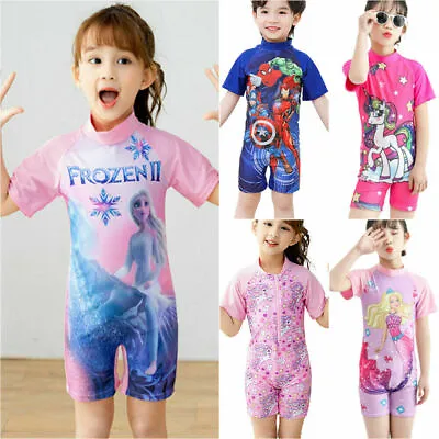 £10.82 • Buy Kids Boy Girl Cartoon Summer Short Sleeve One Piece Swimsuit Beachwear Swimwear