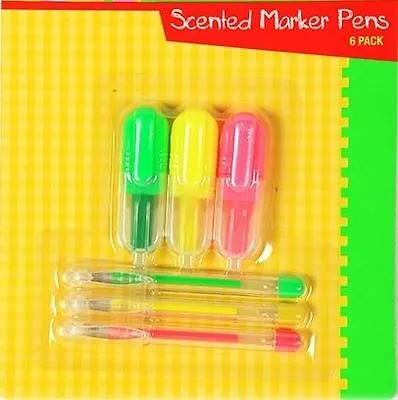 £2.49 • Buy 6 Scented Marker Gel Pens School Office Stationery Mini Highlighters Smelly Fun