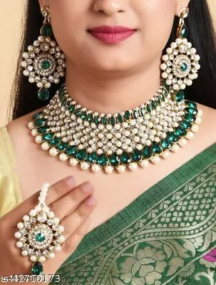 Indian Bollywood Style Designer Gold Plated Fashion Bridal Jewelry Necklace Set • $16.22