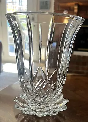 Vtg Two Piece Heavy Lead Cut  Crystal Hurricane Candle Holder  8 1/2 In • $15