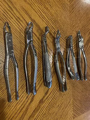 6 Vintage Dental Tooth Extractors/ Pliers USA Clev Dent Stainless • $40