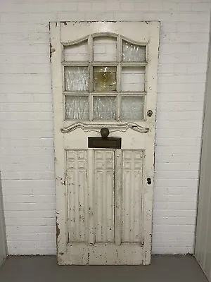 Reclaimed Old Art And Crafts Edwardian Victorian Wooden Front Door 2069 X 860mm • £700