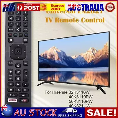 Universal EN2B27 TV Remote Control For Hisense 32K3110W 40K3110PW 50K3110PW • $10.33