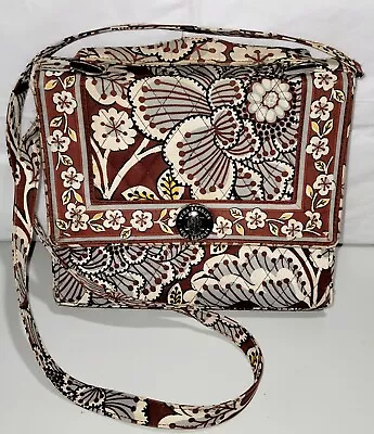 Vera Bradley Julia Slate Blooms Convertible Handbag To Shoulder- Turn Lock-Used • $19.90