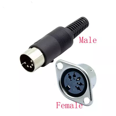 5Pin DIN Male Female Plug Panel Mount Wire Audio AV Connector Socket Terminal • $0.99