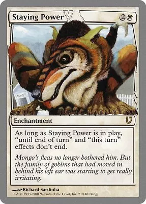 Staying Power Unhinged NM White Rare MAGIC THE GATHERING MTG CARD ABUGames • $1.59