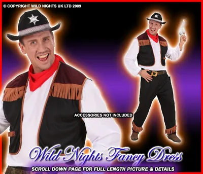 Mens Wild West Cowboy Costume • £12.95