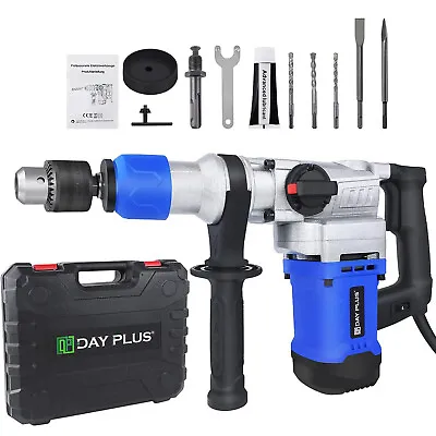3500W Electric Rotary Hammer Drill 360° Rotating Handle & SDS-Plus Chisel • £53.10