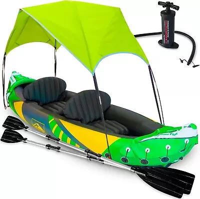 2 Person Inflatable Kayak With Canopy New For 2024 - NIB • $169.99