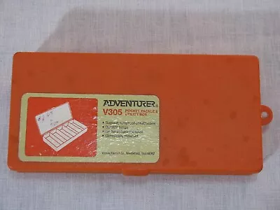 Vtg Vichek Plastics Adventurer V305 Pocket Tackle/Utility Box W/Grubs Orange • $19.95