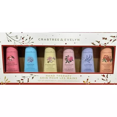 Crabtree & Evelyn Hand Therapy Cream Gift Set 6x 25g La Source Summer Hill Pear • £28.99